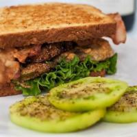 BLFGT Sandwich · Fried green tomato BLT on sourdough.