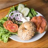 Lox Bagel Sandwich · Made with only the finest Norwegian smoked salmon on our bagels