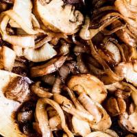 Sautéed Mushrooms ＆ Onions · Sauteed mushrooms and yellow onions make the ideal side or perfect topings to any dish.