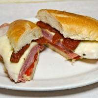 12. Italian Hero-Cappo Sandwich · Sopressata, mortadella, salami, Provolone cheese and roasted peppers.