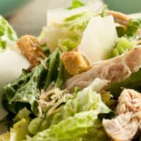 Longevity Caesar Salad · Romaine, kale, chicken, shaved reduced fat Parmesan, grape tomatoes and  croutons sprinkled ...