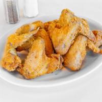 5 Whole Chikzzz Wings with 1 Side · Cooked wing of a chicken coated in sauce or seasoning.