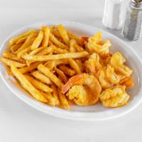 Grilled 1/2 Dozen Shrimp and Fries · 