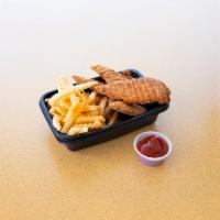 Chicken Finger Dinner · White meat breaded chicken fingers with french fries and choice of sauce.