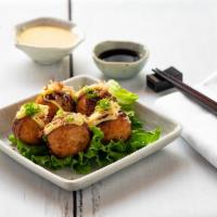 Takoyaki · Deep fried veggies and octopus (5pc)