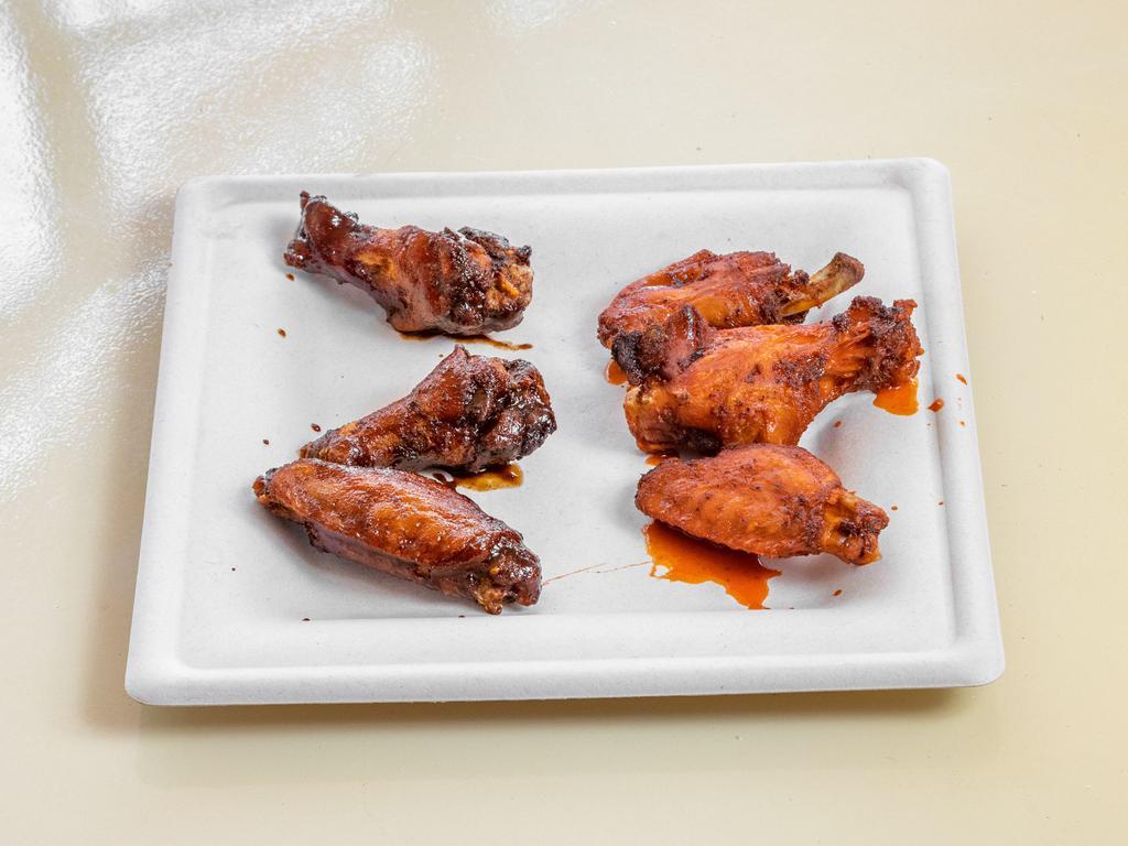 Wings · Fresh wings served with homemade dipping sauce choose from plain, BBQ, spicy bbq, buffalo, or hot.
