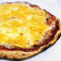 Three Cheese Pizza · Mozzarella, cheddar, and Parmesan cheeses.