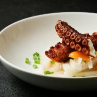 Octopus · kumquat, daikon fries