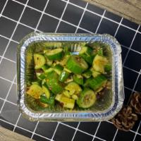Smashed Cucumber Salad · Cucumber with sesame oil, garlic, and Sichuan spicy sauce.