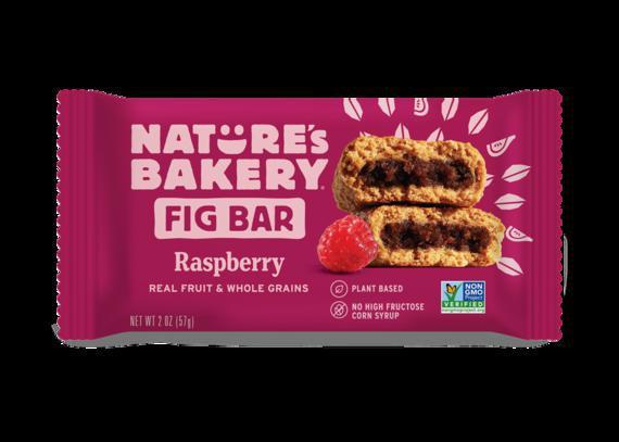 Nature's Bakery Raspberry Fig Bar · Stone ground whole wheat. Conveniently packaged for on-the-go snacking. No high fructose corn syrup. No artificial flavors. No artificial colors. No artificial preservatives. Soy free. Dairy free. Cholesterol free. Contains 0 trans fats. Non-GMO. Project verified certified. Vegan. Certified kosher.