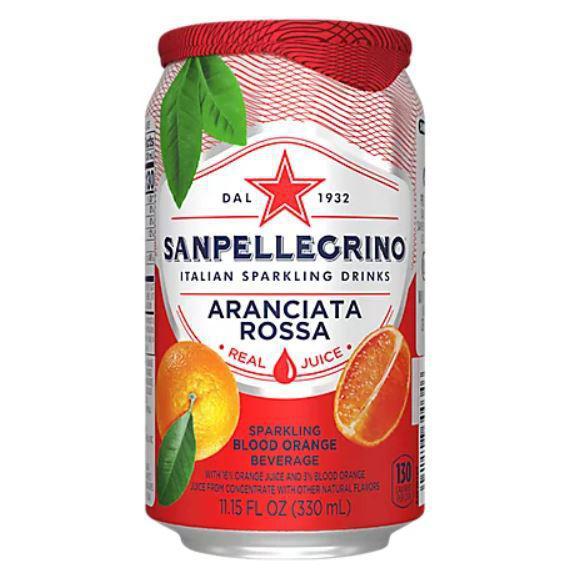Sanpellegrino® Italian Sparkling Drinks - Aranciata Rossa/Blood Orange · 11.15 fluid ounce can (330ML)
Naturally flavored Blood Orange/Aranciata Rossa sparkling fruit beverage
Made with blood orange juice, real sugar, and sparkling water
No artificial colors, flavors, sweeteners or preservatives
Signature foil cover keeps each can clean