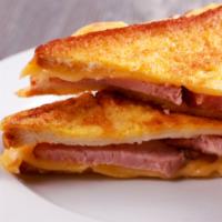 Basic Grilled Cheese and Ham · Classic Grilled Cheese with Melted American Cheese, Ham and tomato on your choice of Country...
