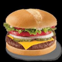 Cheese GrillBurger 1/4 lb. · 1/4 lb. 100% beef burger topped with melted cheese, thick-cut tomato, crisp chopped lettuce,...