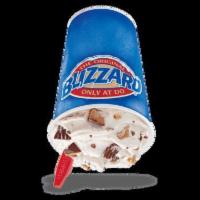 Reeses Peanut Butter Cup Blizzard Treat ·  Reese's peanut butter cups blended with creamy vanilla soft serve.