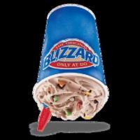 M&M's Milk Chocolate Candies Blizzard Treat · M&M's candy pieces blended with chocolate sauce blended with creamy vanilla soft serve.
