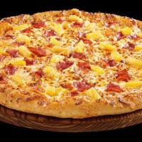 Zesty Ham & Cheddar Pizza · Zesty ranch sauce, 100% real cheese, 100% real cheddar, and sliced ham.