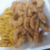CAMARONES FRITO/FRIED SHRIMP · SERVED WITH TOSTONES OR FRIES