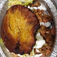 Pork Yoyo · Sweet Plantain sandwich filled with your choice of meat, cheese, lettuce, tomato, and specia...