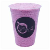 Blue Moon Smoothie · Blueberries, banana, strawberries, honey and choice of milk.