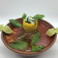 5. MOLE DE OLLA · Beef ribs in a spicy broth with vegetables.