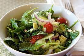 Crunchy Avocado Salad · Cucumber, tomato, radishes and fancy frisee. 
