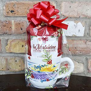 Bag of French Roast & French Lesson Mug · A 12 oz. bag of 100% Arabica bean blend coffee paired with our exclusive French lesson mug.