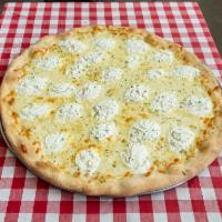 White Pie Pizza · Delicious mozzarella, ricotta & grated cheese.