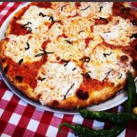 Brick Oven Pie Pizza · Fresh mozzarella pie our fresca sauce, grated cheese & olive oil.