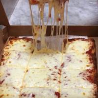 Traditional Sicilian Pizza · Served with our famous sauce covered in regular mozzarella.