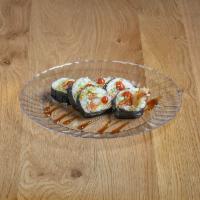 Suben Spicy Shrimp Roll  · Inside: Spicy Tuna, Fried Shrimp, Cucumber, Avocado
Sauce: Spicy Mayo, Eel Sauce