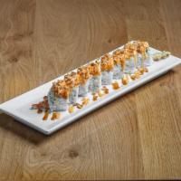 Crunch Roll · Shrimp, crab, avocado topped with spicy crab.