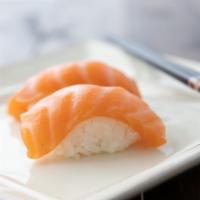 Sushi  · 2 pieces. 
(Tuna, salmon, red snapper, shrimp, tamago. smoked salmon, yellowtail, eel)