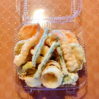  Tempura vegetable & shrimp · sweet potato, zucchini, broccoli, green bean, onion and shrimp with tempura batter deep frie...