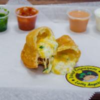 Spicy Cheese Empanada · 4 cheese with spicy chopped jalapeno.