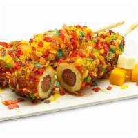 5. Fruity Pop Dog · Wrapped with crunchy fruity rice puffs.