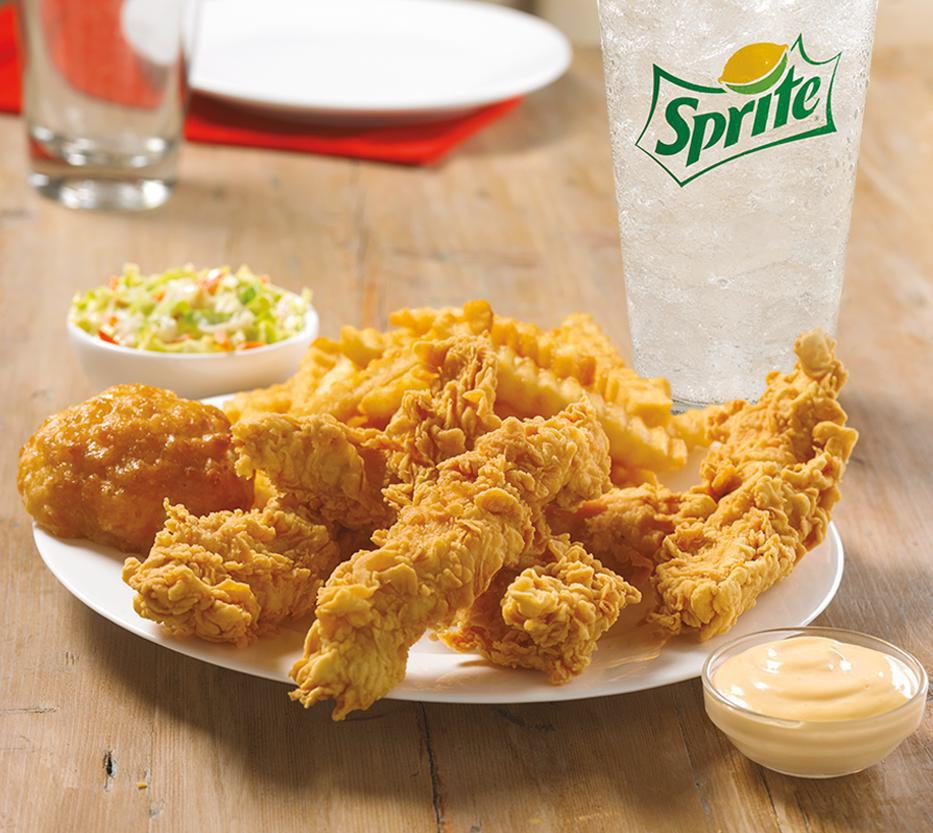 5 Tender Strips® Combo · Five Tender Strips® with two regular sides, one Honey-Butter Biscuit, and a large drink.