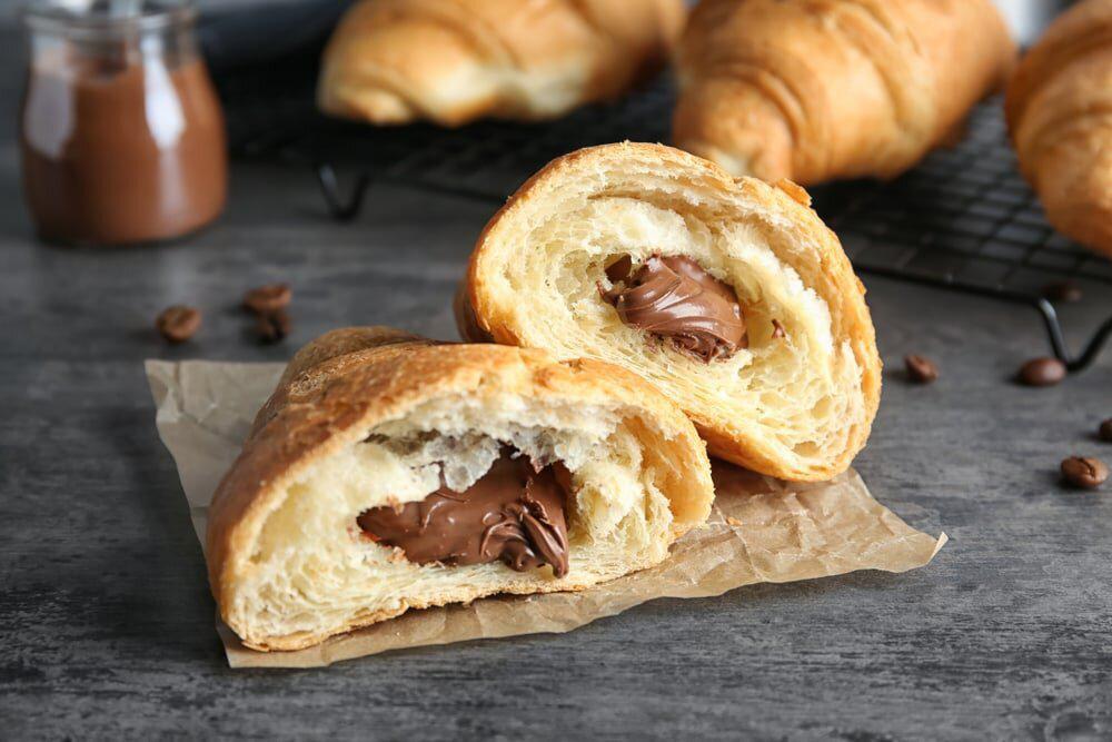 Nutella Croissant · Loaded with rich, creamy Nutella in a flaky and buttery croissant.