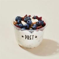 Bircher Muesli  · The perfect pot for breakfast: shredded apple, Greek yogurt, crunchy granola and honey, topp...