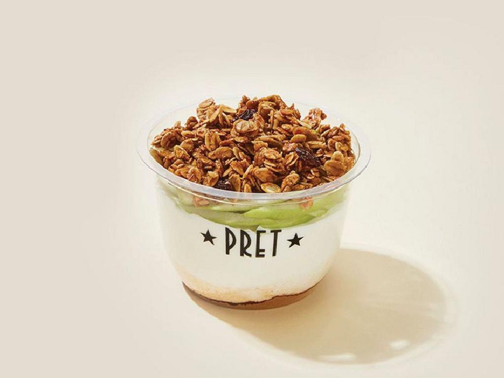 Little Cup of Goodness Pot · A delicious little pot of Greek yogurt, layered with sweet blueberry compote and topped with crunchy granola (contains gluten-free oat flakes, apple cinnamon glaze, pumpkin seeds, raisins, sunflower oil, golden linseed, buckwheat flakes).