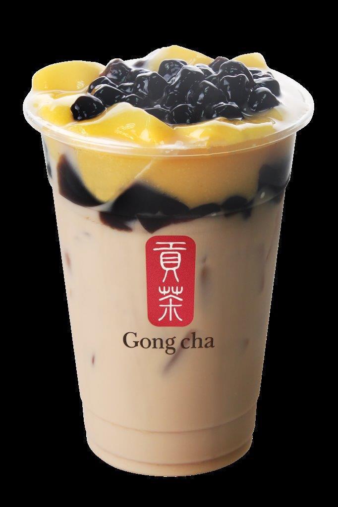 Earl Grey Milk Tea with 3J's 格雷三兄弟 (Pearl, Pudding & Herbal Jelly 珍珠, 布丁及仙草) · Pearl, pudding, and herbal jelly.