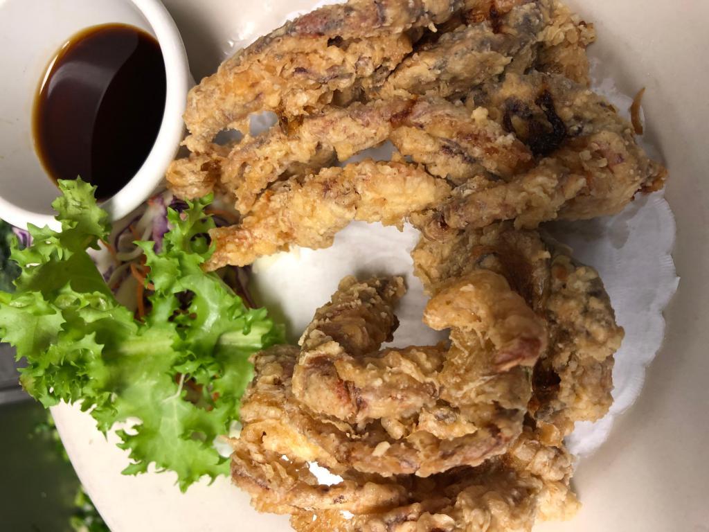 Soft Shell Crab (App) · 2 pieces of fried jumbo soft shell crab.