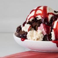 Razz (1 pint) · White chocolate raspberry ice cream layered with brownie chunks, raspberry cheesecake fillin...