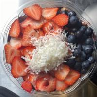 8. Nutella Bowl · Topped with strawberry, blueberry, granola, Nutella, and coconut flakes.