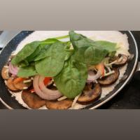 30. Fresh Spinach, Mushrooms Tapioca · Fresh Spinach, Mushrooms, Mozzarella Cheese, Red Onions & Peppers 