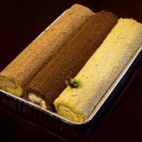 Assorted Roulette · 3 Roll Cakes: White cake with white buttercream, white cake with chocolate buttercream, choc...