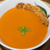 Creamy Tomato Basil  · Smooth soup with pureed tomatoes and basil.