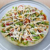 Chicken caesar Salad Pizza · 
