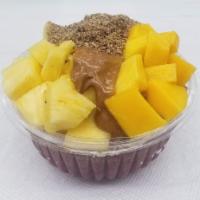 Almond Bliss Acai Bowl · Organic Acai blended with:
    Banana, Strawberry, Almond Butter, & Almond Milk
    Topped w...