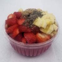 Pitaya Berry Bowl · Organic pitaya blended with  strawberry, blueberry, banana and almond m
ilk. Topped with gra...