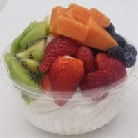 16 oz. Sundae Bowl · Vanilla fat free frozen yogurt in 16oz bowl  topped with your choice of fruits up to three f...